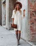 So In Love Knit Sweater Dress Ivory FINAL