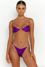 Solid Bikini Set Women Swimsuit With Ties Bikini Set