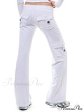 Solid Color Cargo Jogger Drawstring Elastic Waist Trousers