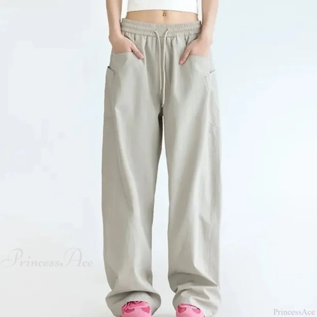 Solid Color Cargo Women Y2K Pants