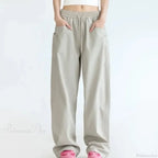 Solid Color Cargo Women Y2K Pants