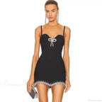 Solid Color Mini Backless Party Dress