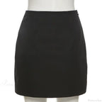 Solid Color Slim Split Mini Skirt