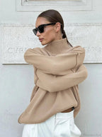 Solid Color Turtleneck Thick Loose Sweater