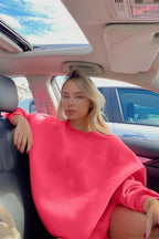 Solid Oversize Relaxed Pullover Sweatshirt