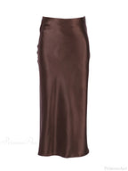Solid Purple Satin Silk Skirt