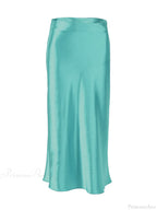 Solid Purple Satin Silk Skirt
