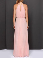Solid Sleeveless Off shoulder Dress