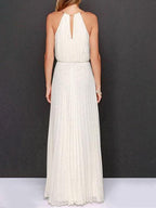 Solid Sleeveless Off shoulder Dress