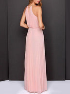 Solid Sleeveless Off shoulder Dress