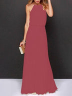 Solid Sleeveless Off shoulder Dress