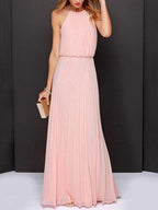 Solid Sleeveless Off shoulder Dress