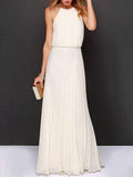 Solid Sleeveless Off shoulder Dress