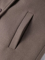 Solid Woolen Lapel Full Sleeve Overcoat