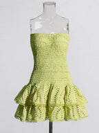Sophia Sleeveless Spliced Ruffles Mini Dress