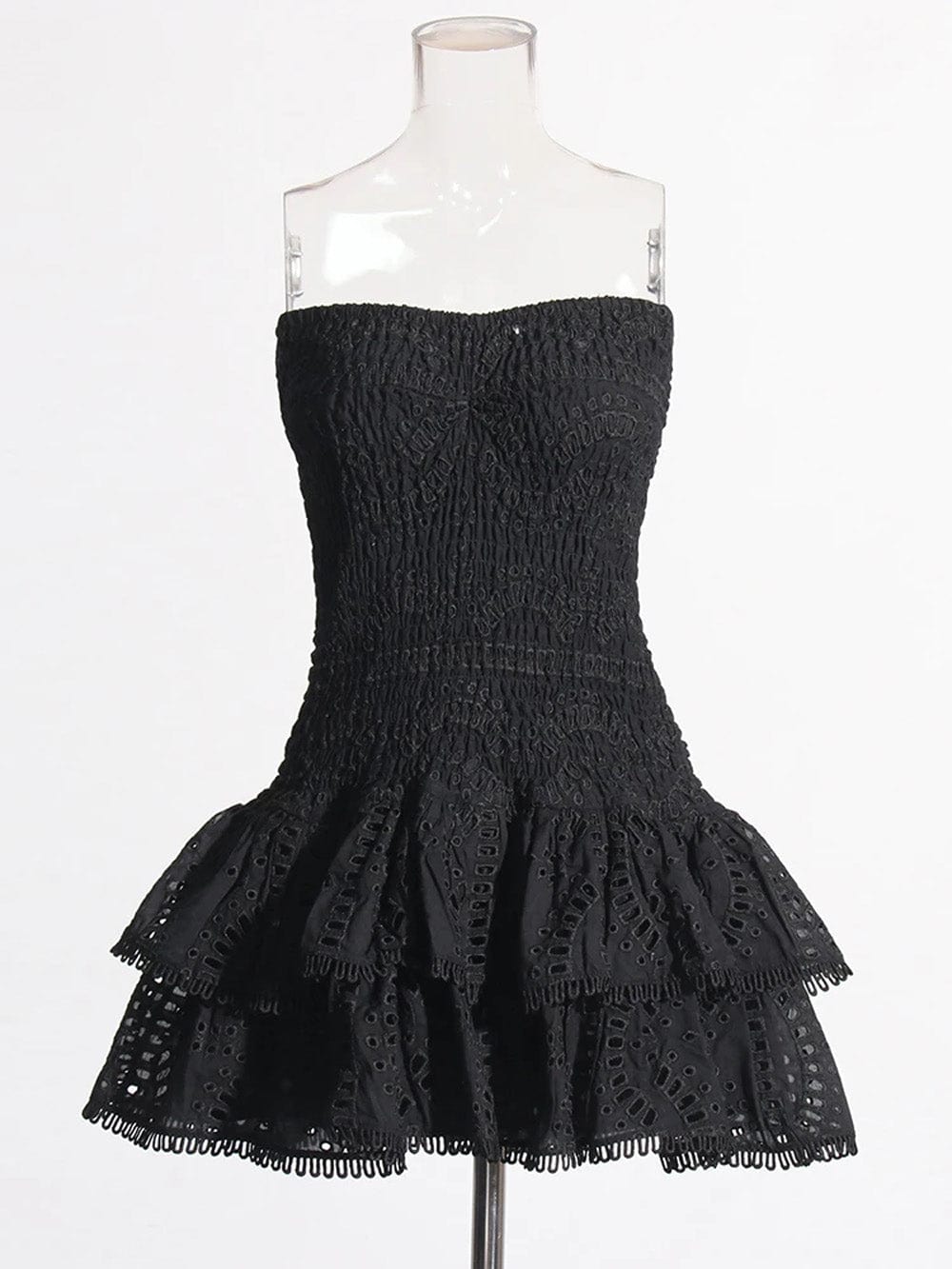 Sophia Sleeveless Spliced Ruffles Mini Dress