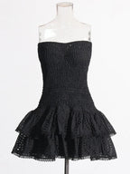 Sophia Sleeveless Spliced Ruffles Mini Dress