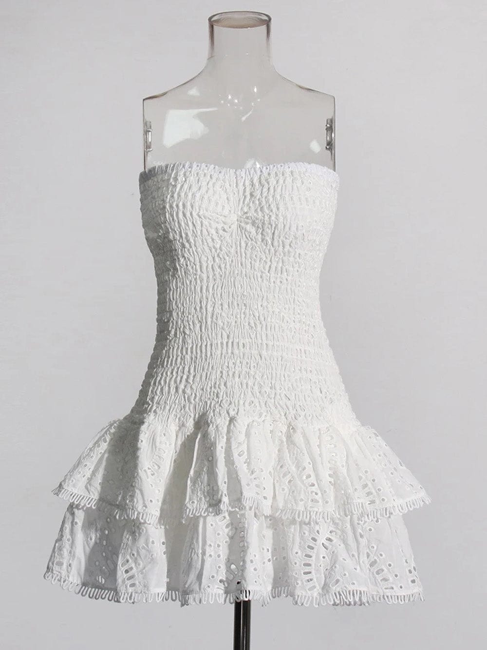 Sophia Sleeveless Spliced Ruffles Mini Dress