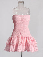 Sophia Sleeveless Spliced Ruffles Mini Dress