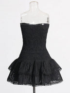 Sophia Sleeveless Spliced Ruffles Mini Dress