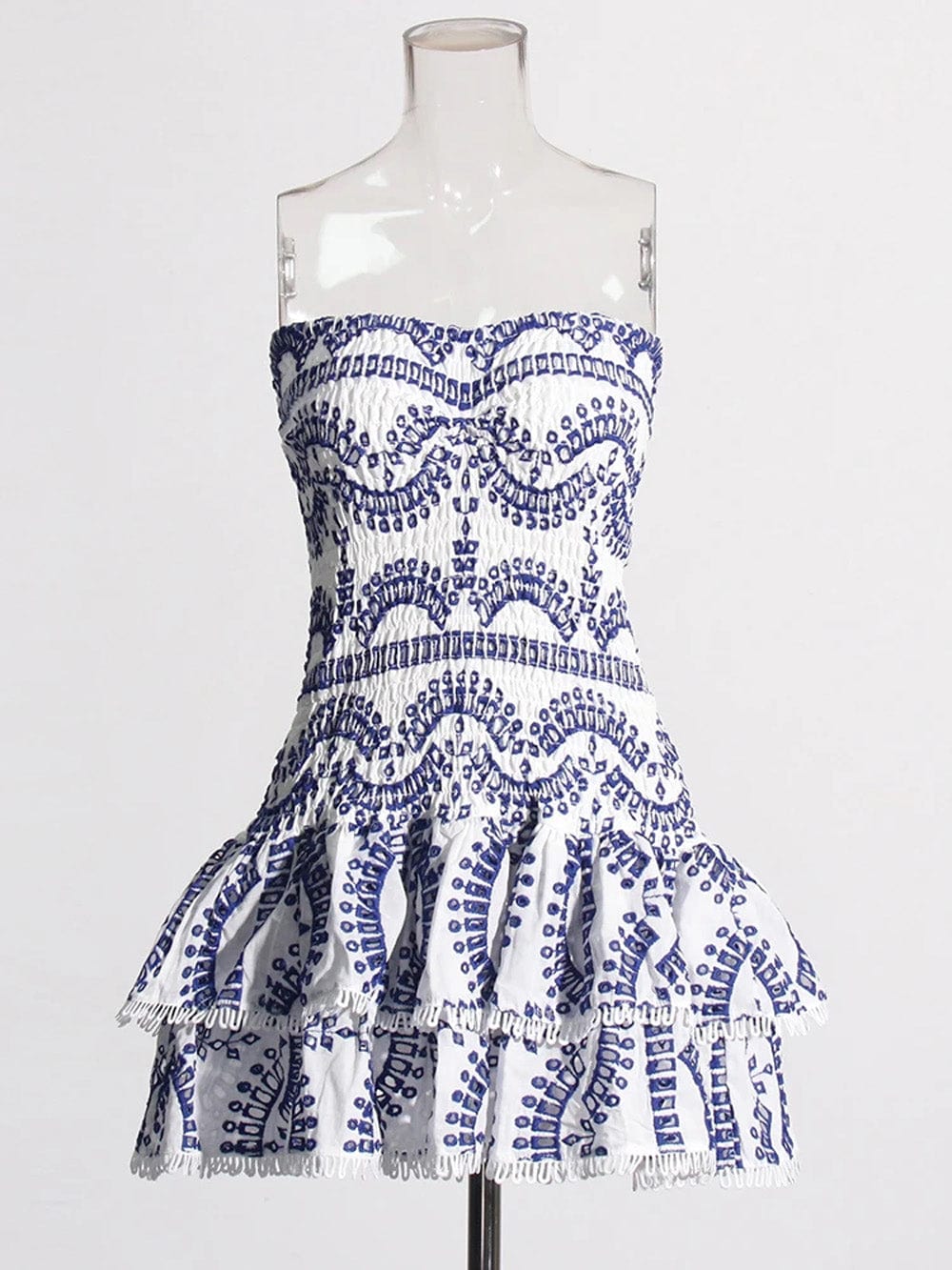 Sophia Sleeveless Spliced Ruffles Mini Dress
