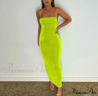 Spaghetti Strap Backless Bandage Maxi Dress