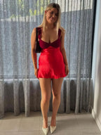 Spaghetti Strap Satin Mini Dress