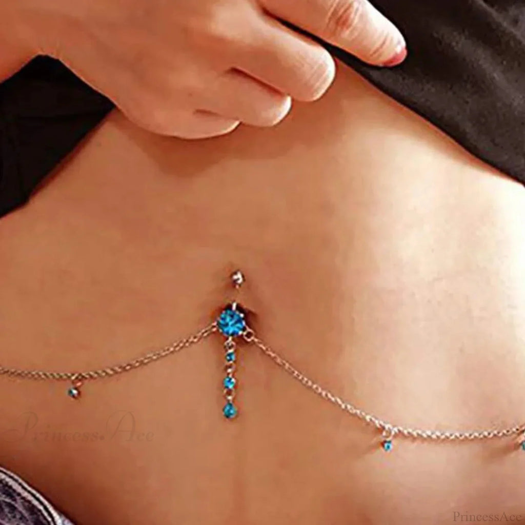 Sparkling Chain Gothic Dangle Belly Ring