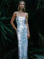Sparkling Sexy Slim Sequin Dress Spaghetti Strap Sleeveless Sling Party Dress