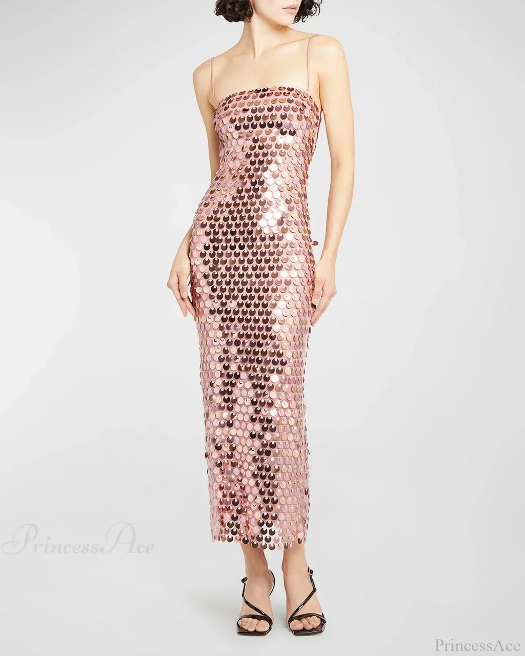 Sparkling Sexy Slim Sequin Dress Spaghetti Strap Sleeveless Sling Party Dress