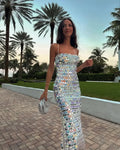 Sparkling Sexy Slim Sequin Dress Spaghetti Strap Sleeveless Sling Party Dress