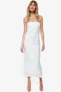 Sparkly Mermaid Sequin Spaghetti Strap Split Evening Maxi Dress - White