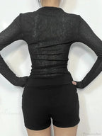 Spider Web Round-neck Knit Top