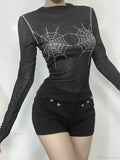 Spider Web Round-neck Knit Top