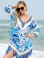 Spliced Tassel Bikini Cover Up