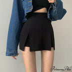 Split Skirt Office Ladies Suit Summer New Black Mini A-line Skirt Short