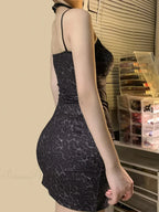 Spotted Lace Bodycon Mini Dress