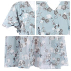 Lucrecia Exclusive Long Dress with Short Sleeves and Floral Print Statement Occasion Edit