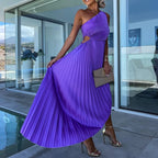 Alberta Luxe Maxi Dress with Hemstitch Evening Wear Edit