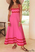 Square Neck Stylish Strap Maxi Dress