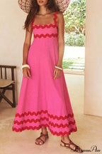 Square Neck Stylish Strap Maxi Dress