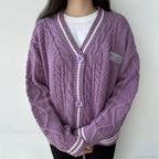Star Embroidered V-neck Cardigan