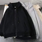 Star Print Retro Zipper Hoodie