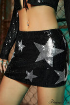 Star Print Sequin Bodycon Festival Carnival Skirt