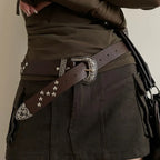 Stellar Rivet Y2K Gothic Metallic Buckle Belt