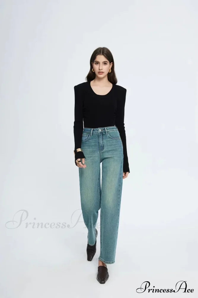 Straight Leg Denim Pant New Korean Straight Woman Female Spring Jean