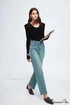 Straight Leg Denim Pant New Korean Straight Woman Female Spring Jean