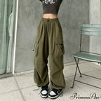 Straight Trousers Fashion Wide Leg Pockets Joggers Trousers