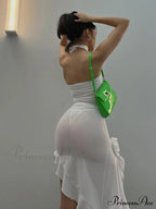 Strapless Appliqued Asymmetrical Off Shoulder Slim Split Elegant Party Club Bodycon Dress