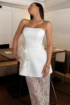Strapless Cami Lace Maxi Skirt Two Piece Set